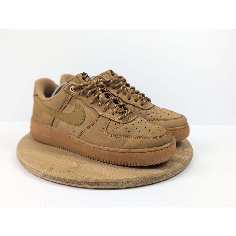 Nike Air Force 1 Low Flax Mens 10 Shoes Wheat Gum Light Brown Sneakers AF1